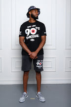 Cooyah Jamaica- Men's Bad Like 90's Dancehall Shorts.  Soft cotton with a vintage wash screen printed at Cooyah Studio.  Drawstring waist.