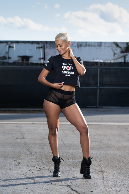 Cooyah Jamaica. Bad Like 90's Dancehall women's crop top in black We are a Jamaican clothing brand established in 1987.