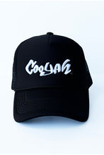 Load image into Gallery viewer, COOYAH Logo Embroidered Trucker Hat in Black.
