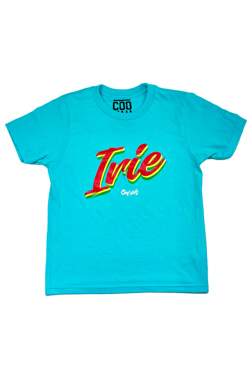Cooyah Jamaica. Kid's Irie Tee. Reggae t-shirt screen printed in rasta colors. Jamaican children's wear