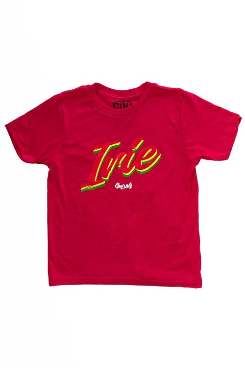 Cooyah Jamaica. Kid's Irie Tee. Reggae t-shirt screen printed in rasta colors. Jamaican children's wear