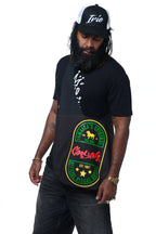 Cooyah- Canvas Ethiopia bag.  Handmade durable cotton canvas bag that can be worn cross-body or over the shoulder.  It is screen printed on both sides in rasta colors.  IRIE