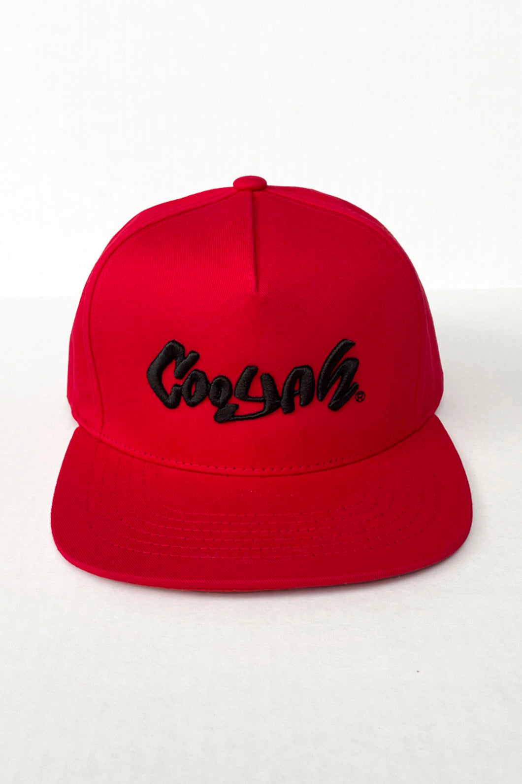 Cooyah Brand Jamaica 5 Panel Embroidered Snapback Hats in red.  Jamaican streetwear, dancehall clothing.