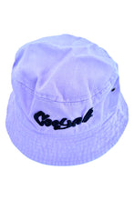 Load image into Gallery viewer, Cooyah purple bucket hat with embroidered Cooyah logo.   Jamaican streetwear, beachwear clothing.
