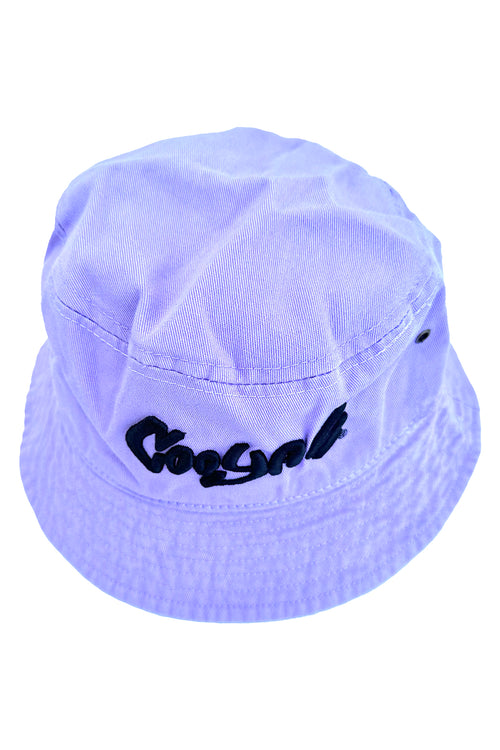 Cooyah purple bucket hat with embroidered Cooyah logo.   Jamaican streetwear, beachwear clothing.