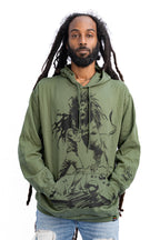 Cooyah rootswear men's rasta hoodie with Dread and Lion graphic.  Jamaican streetwear clothing since 1987.