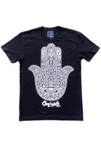 COOYAH CLOTHING - MEN'S SHORT SLEEVE HAMSA GRAPHIC TEE WITH CREWNECK COLLAR.  SCREEN PRINTED ON SOFT 100% RINGSPUN COTTON.