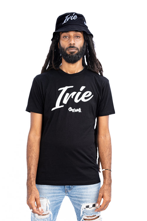 Cooyah Jamaica Irie Yard graphic tee in black. Men's crew neck, short sleeve t-shirt. The official reggae clothing brand since 1987.