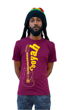 Cooyah Jamaica. Reggae your world with the men's Vintage Guitar graphic tee in burdundy. Jamaican clothing brand since 1987. IRIE