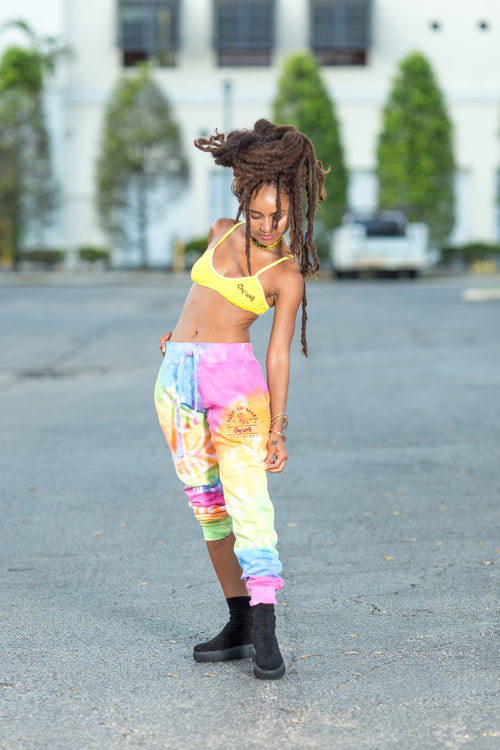 Cooyah - Women's Premium Brand Tie-Dye leggings with lion print.  We are the official reggae clothing brand since 1987.  IRIE