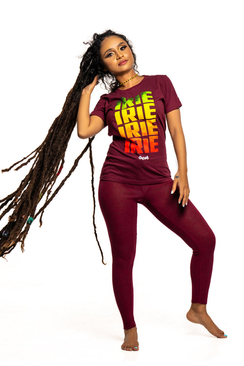 Cooyah Jamaica - women's short sleeve Irie graphic tees. Screen printed in reggae colors on soft, ringspun cotton.