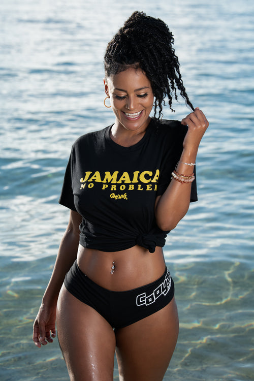 Jamaica No Problem. Women's graphic tee by Cooyah, the official reggae clothing brand since 1987. IRIE