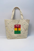 Rasta Splatter Canvas Tote Bag