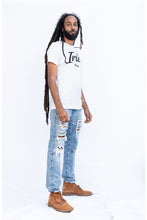 Load image into Gallery viewer, Cooyah Jamaica Irie Yard graphic tee in white. Men&#39;s crew neck, short sleeve t-shirt. Jamaican clothing brand.

