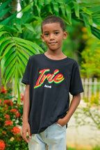 Cooyah Jamaica.  Kid's Irie Tee.  Reggae t-shirt screen printed in rasta colors.  Jamaican children's wear