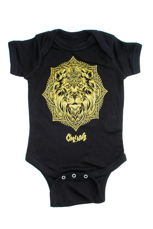 Cooyah Clothing. Lion Mandala Baby Onesie. Soft, cotton.