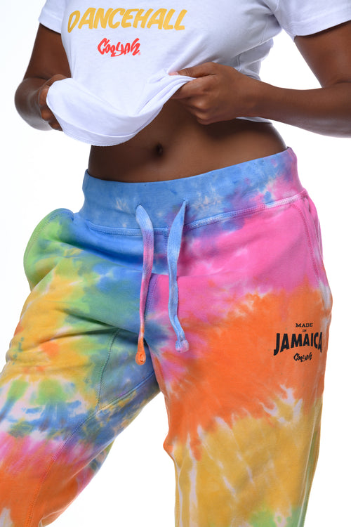 Cooyah - Women's tie-dye Made in Jamaica joggers.