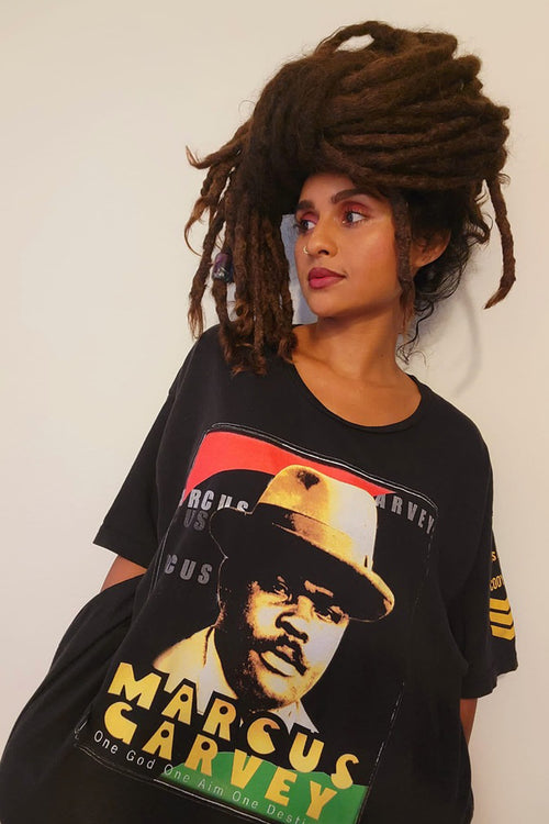 Cooyah Jamaica. Marcus Garvey graphic tee. Ringspun cotton, crew neck, short sleeve, mens' t-shirt. We are a Jamaican rootswear clothing brand since 1987.