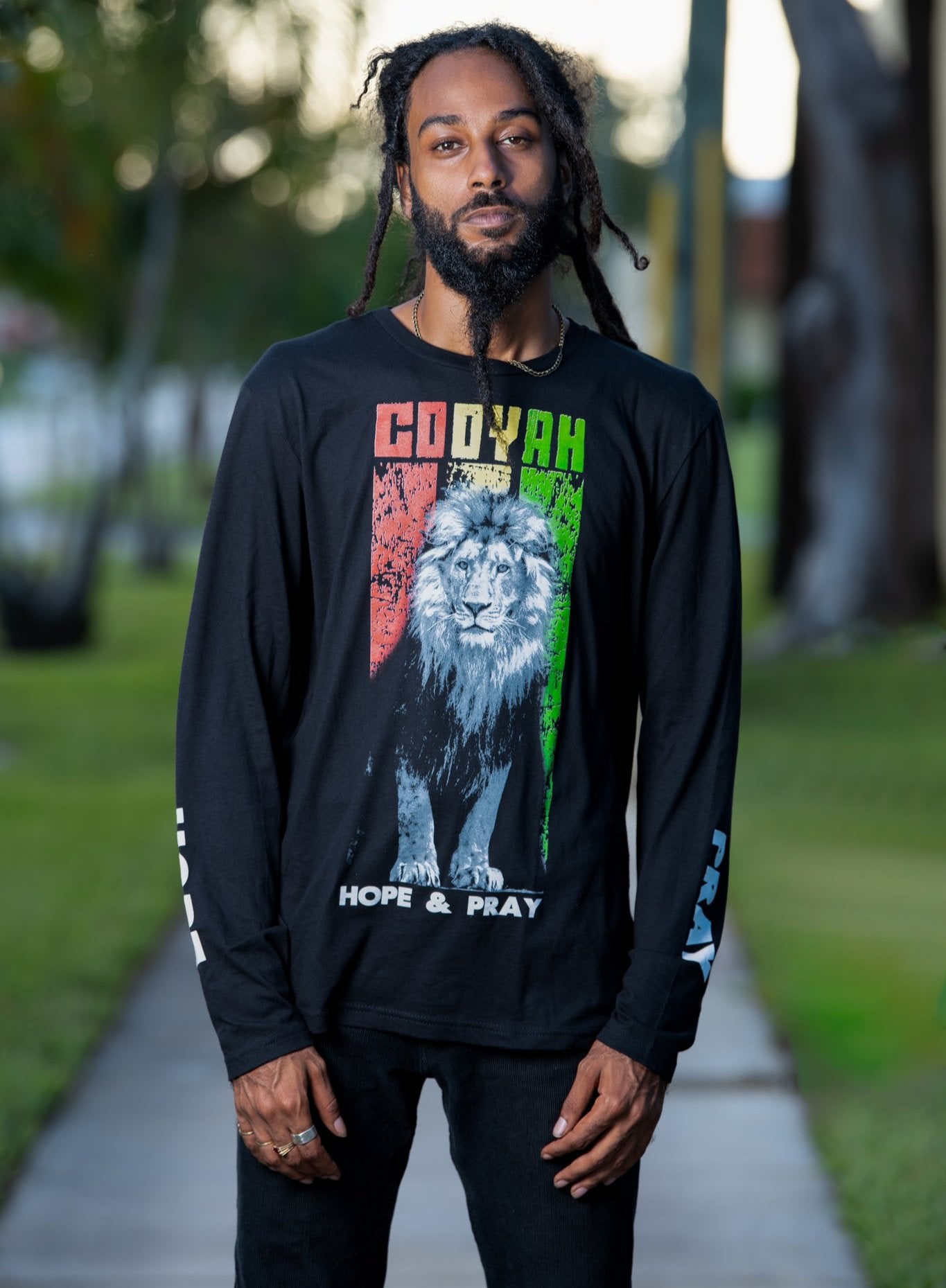 Cooyah Men's Hope And Pray Rasta Lion Long Sleeve Tee – Cooyah