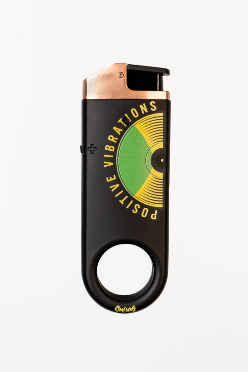 Cooyah Jamaica - Positive Vibration lighter.  DISSIM inverted slim torch lighter.