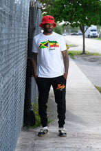 Load image into Gallery viewer, Cooyah men&#39;s Irie Rasta Joggers screen printed in reggae colors.  
