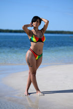 Load image into Gallery viewer, Cooyah Jamaica. Natural Mystic Bikini Set. Reggae colors fabric. We are a Jamaican swimwear clothing brand since 1987.
