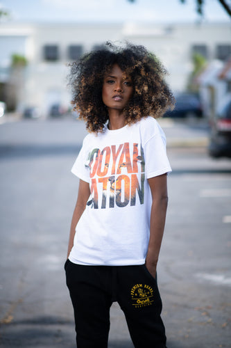 Cooyah Nation premium Jamaican streetwear short sleeve graphic tee with lion print.  Ringspun cotton clothing.