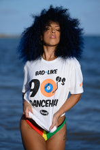 Load image into Gallery viewer, COOOYAH Jamaica.  Women&#39;s Bad Like 90&#39;s Dancehall Limited Edition tee with neon orange print.  
