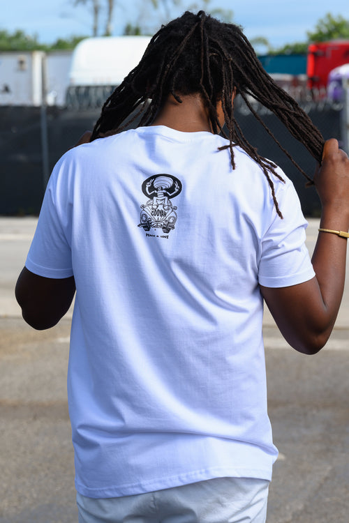 Cooyah Jamaica- Back view of the Rasta Volkswagon Beetle men's graphic tee.