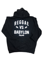 Load image into Gallery viewer, The original Reggae VS Babylon Pullover Hoodie by Cooyah Clothing. Women&#39;s Jamaican streetwear brand. IRIE
