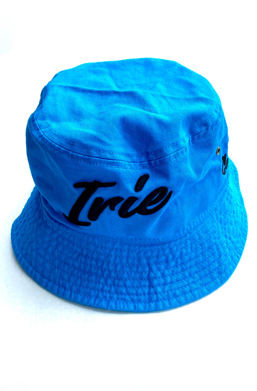 Cooyah Jamaica. Irie Embroidered Bucket hat in red. Jamaican clothing brand. Caribbean style fashion accessories.