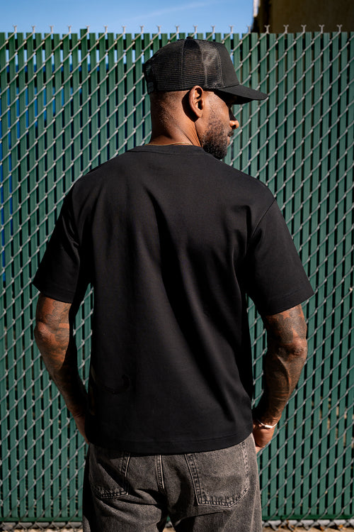 Cooyah black panther graphic t-shirt luxury streetwear design with subtle black on black print