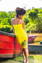 Load image into Gallery viewer, Cooyah Jamaica. Women&#39;s fitted Tube Dress with Rasta Lion graphics. Ne
