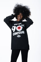 Cooyah Jamaica long sleeve Women's black Tee Shirt,  Ring Spun, Crew Neck, Street Wear Reggae Style, Bad Like 90's Dancehall