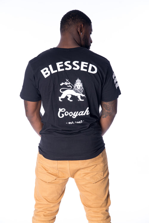 Blessed mens graphic tee with back print.  Cooyah