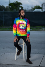 Cooyah Jamaica Blessed Lion Tie-Dye long Sleeve Tee.  Jamaican  streetwear style brand since 1987.  IRIE