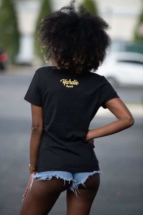 Cooyah Jamaica.  Womens v-neck Born A Yardie. 876