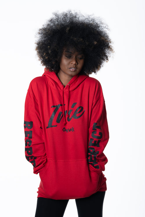 Cooyah Jamaica - Women's Irie YARD red pullover hoodie. Jamaican reggae clothing brand.
