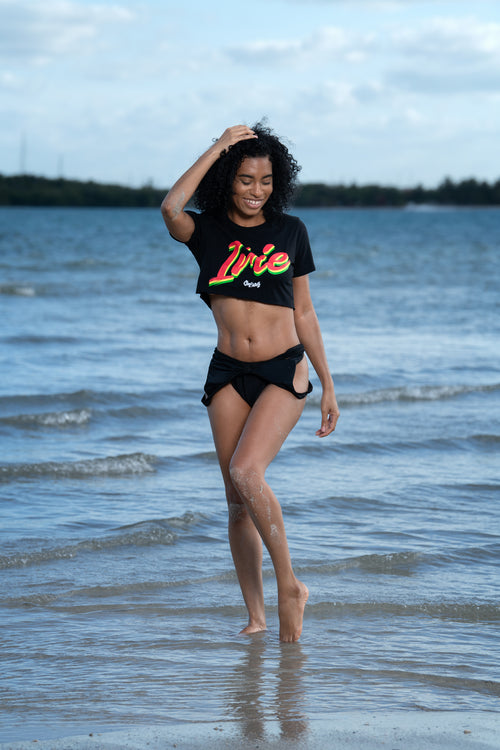 Cooyah Clothing. Irie Rasta women's crop top. Jamaican beachwear