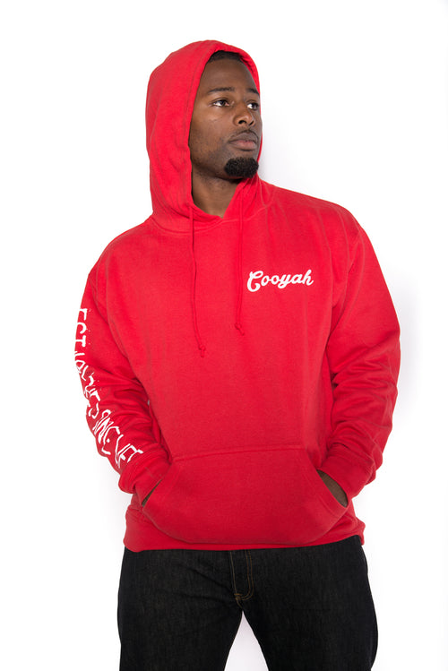 Cooyah.  We are a Jamaican owned clothing company.  Established in 1987.  Shop our men's hoodies available worldwide.