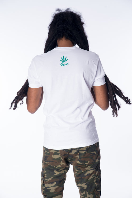 Cooyah Mens Cannabis Tee with Weed Leaf graphic.