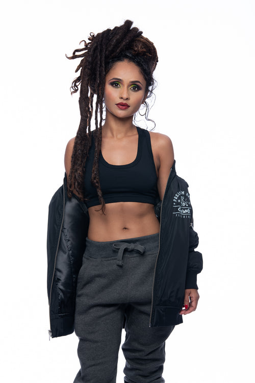 Cooyah Jamaica, Premium Brand Lion Bomber Jacket in black.  As a Jamaican owned clothing brand since 1987, we take pride in bringing you this classic piece.