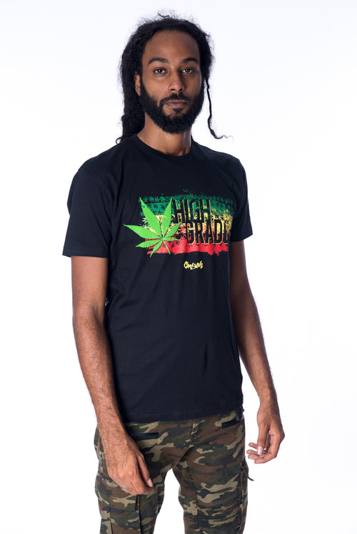 Cooyah Jamaica short sleeve men's Rasta Cannabis Tee Shirt, Ring Spun, Crew Neck, Jamaican Street Wear Reggae clothing, IRIE
