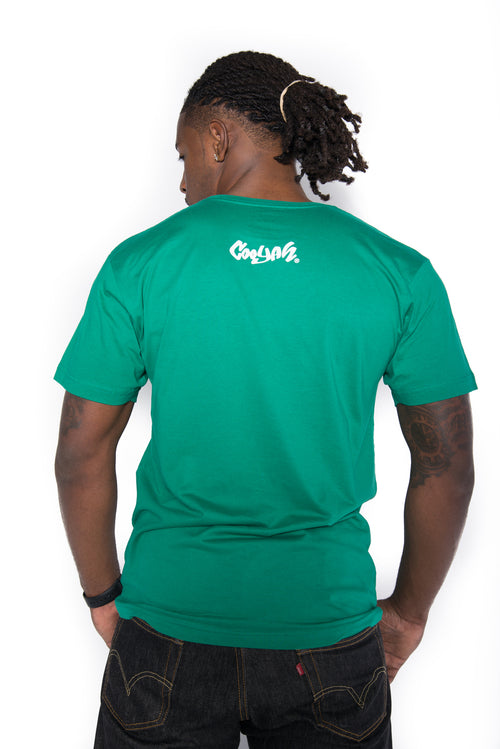 Cooyah - Men's green One Love graphic tee.