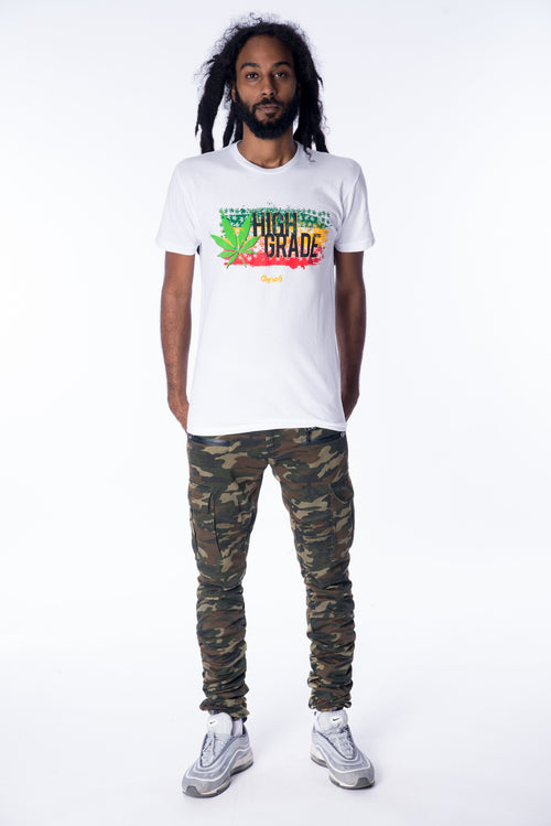 Cooyah Jamaica short sleeve men's Rasta Cannabis Tee Shirt, Ring Spun, Crew Neck, Jamaican Street Wear Reggae clothing, IRIE