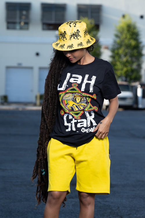 Cooyah - Womens Jah Star relaxed fit tee with screen printed rasta lion graphics that are manufactured to last.  We are a Jamaican owned clothing company online worldwide.  Also check out our stores in Jamaica.