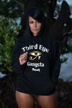 Load image into Gallery viewer, Cooyah Jamaica. Women&#39;s black Third Eye Gangsta pullover hoodie. Jamaican clothing brand.

