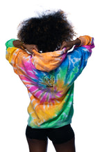 Load image into Gallery viewer, Cooyah Clothing. Women&#39;s Tie-dyed hoodie with Made in Jamaica printed on the front. Jamaican reggae brand.
