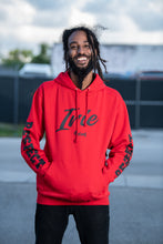 Load image into Gallery viewer, Red hoodie with Irie graphic by Cooyah the Premium Caribbean clothing brand.
