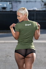 Load image into Gallery viewer, Cooyah clothing women&#39;s olive green tee
